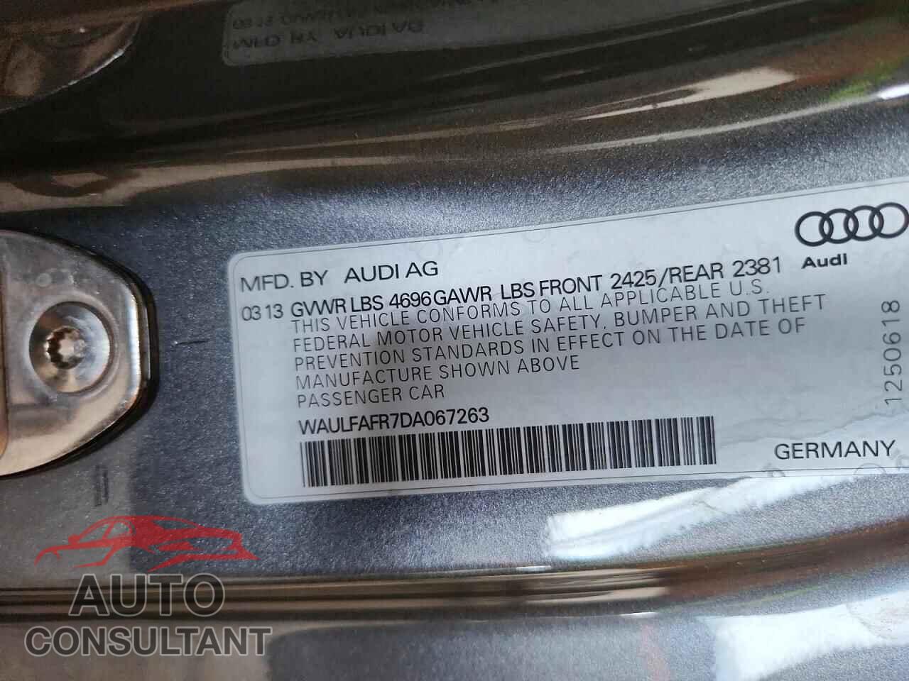 AUDI A5 2013 - WAULFAFR7DA067263