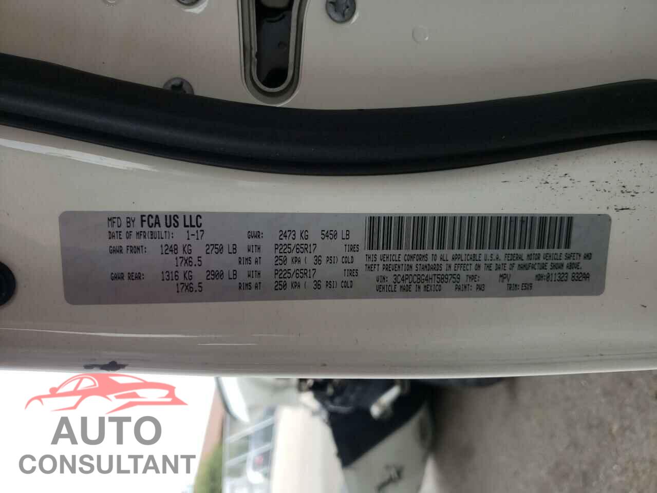 DODGE JOURNEY 2017 - 3C4PDCBG4HT589759