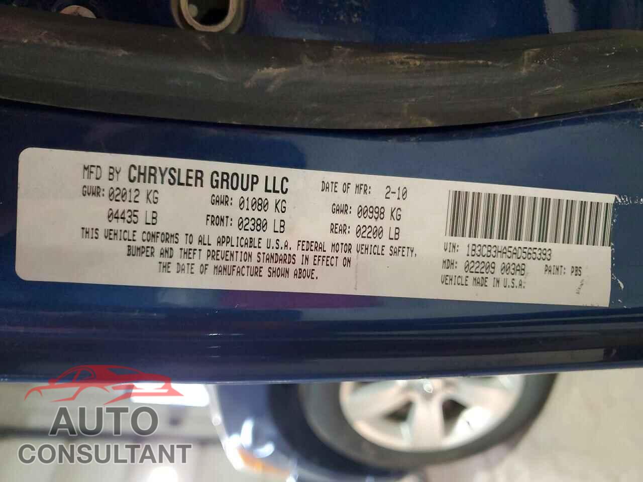 DODGE CALIBER 2010 - 1B3CB3HA5AD565393