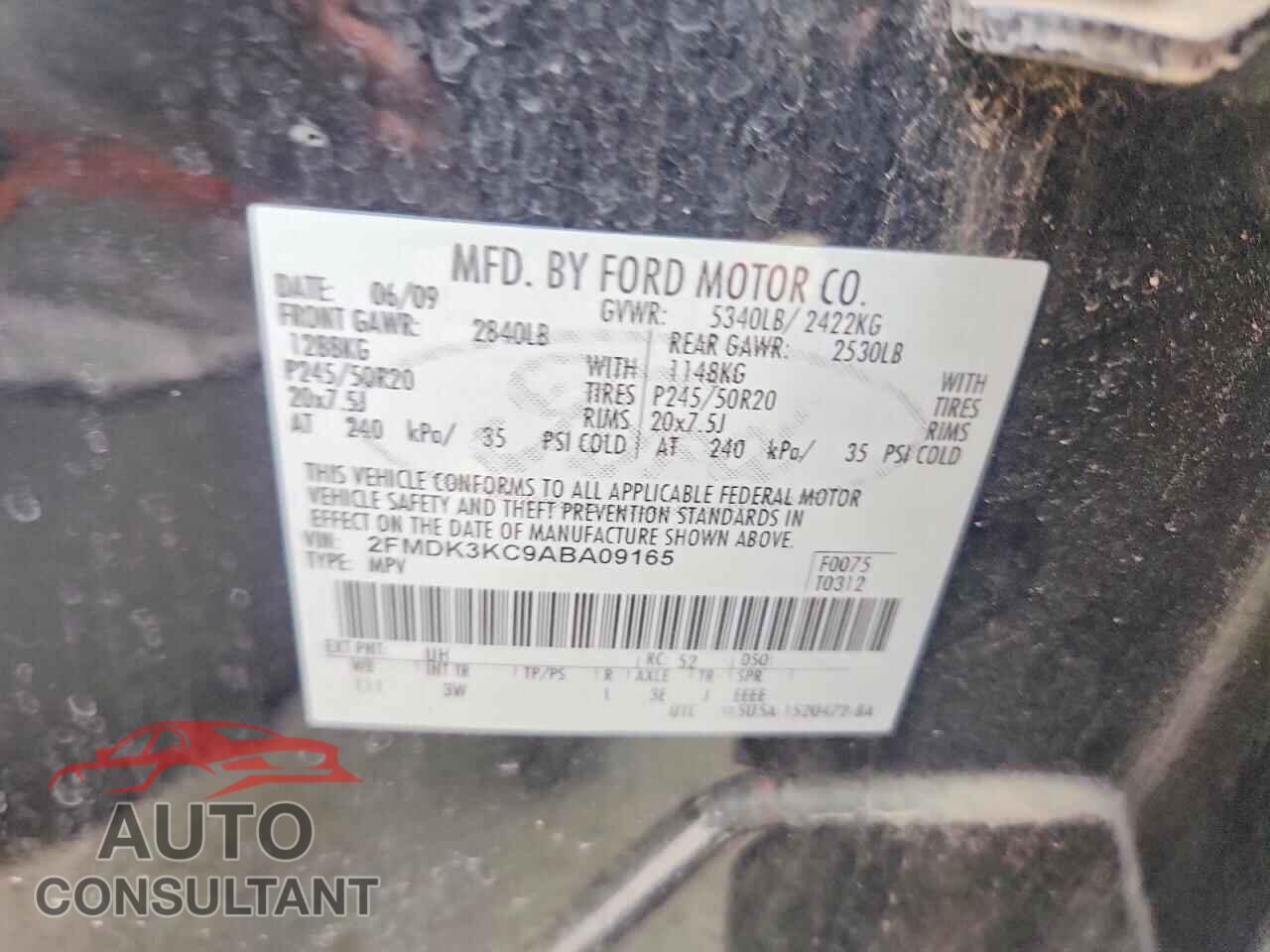 FORD EDGE 2010 - 2FMDK3KC9ABA09165