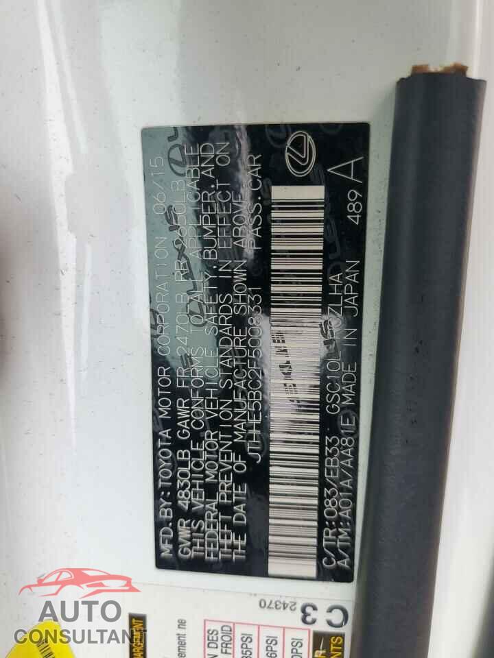 LEXUS RX350 2015 - JTHHE5BC2F5008331