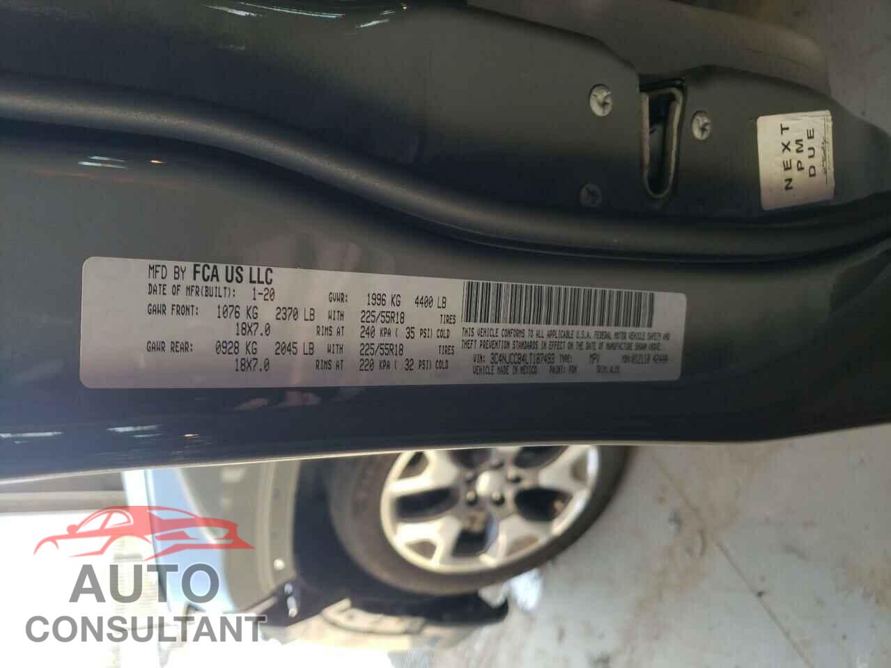 JEEP COMPASS 2020 - 3C4NJCCB4LT187493