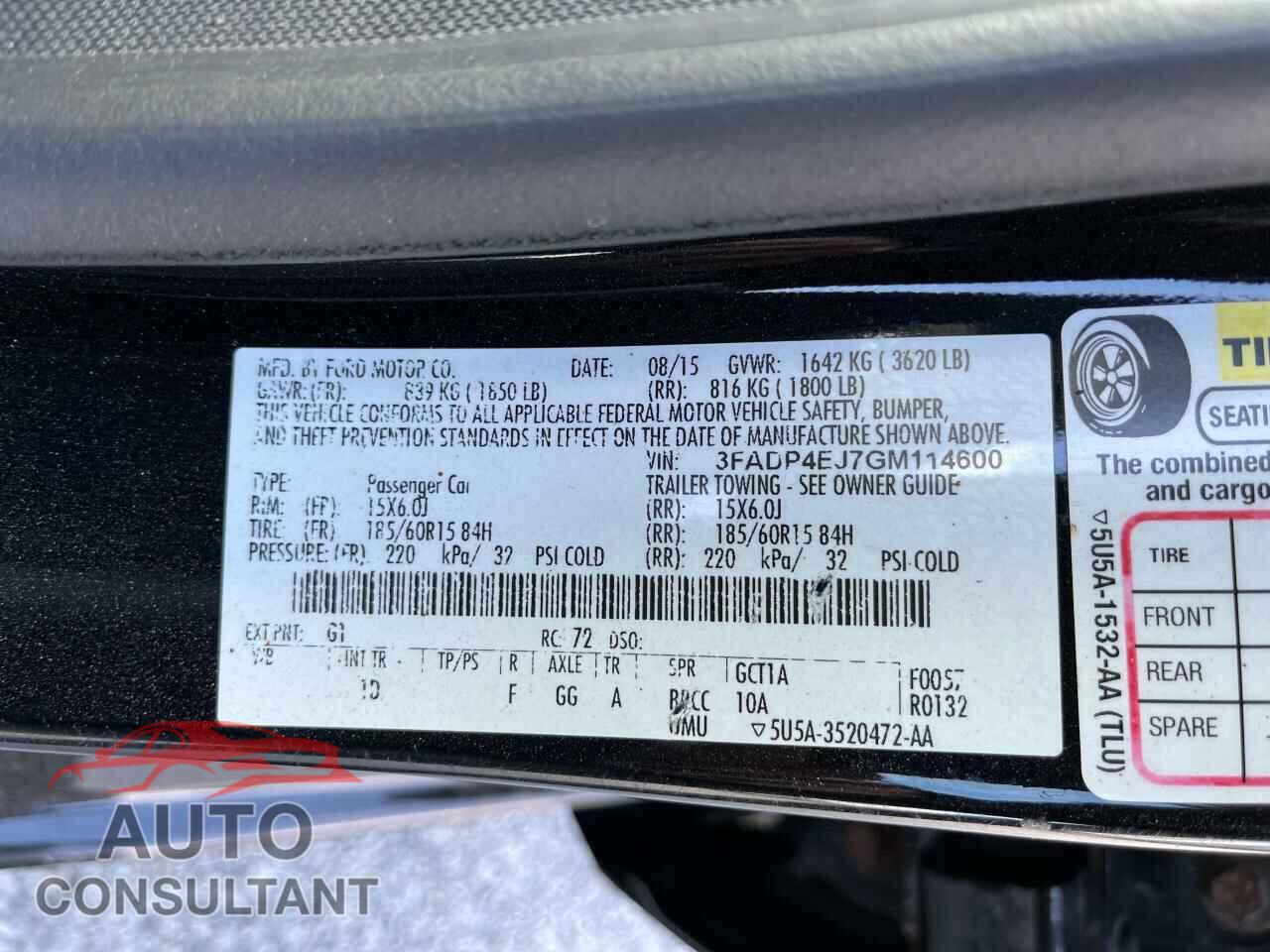 FORD FIESTA 2016 - 3FADP4EJ7GM114600