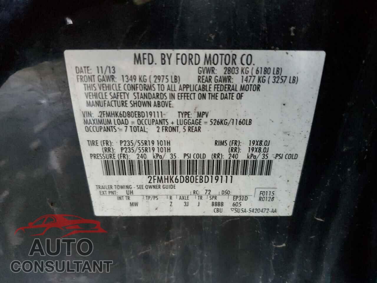 FORD FLEX 2014 - 2FMHK6D80EBD19111