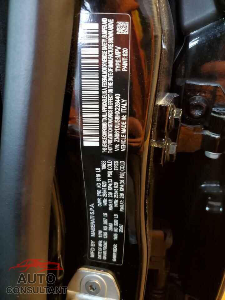 MASERATI ALL MODELS 2017 - ZN661XUS8HX228440