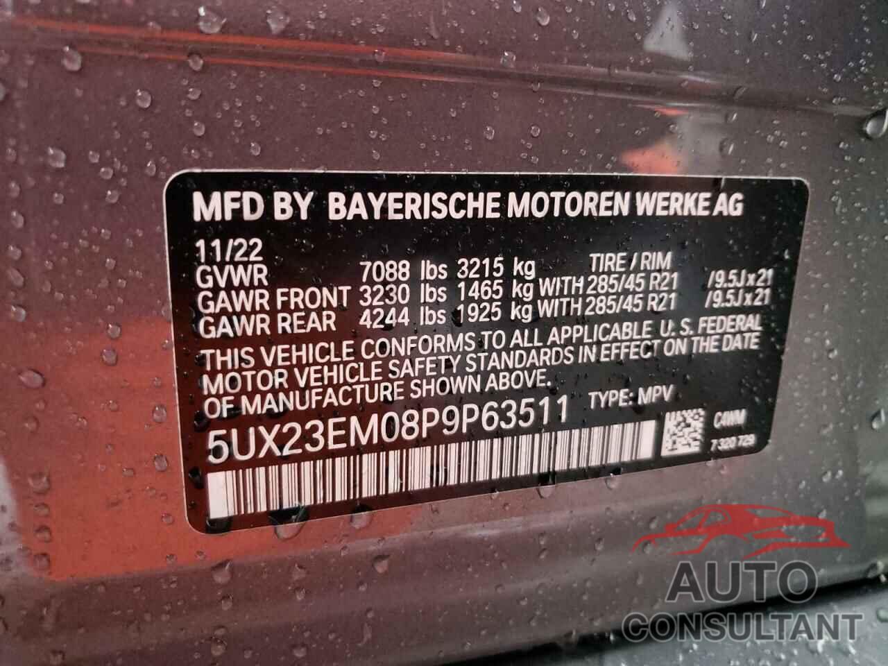 BMW X7 2023 - 5UX23EM08P9P63511