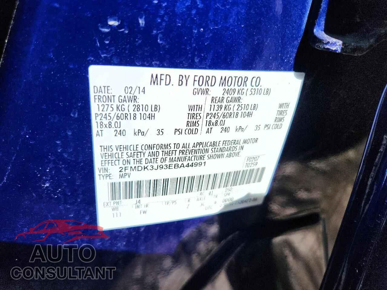 FORD EDGE 2014 - 2FMDK3J93EBA44991