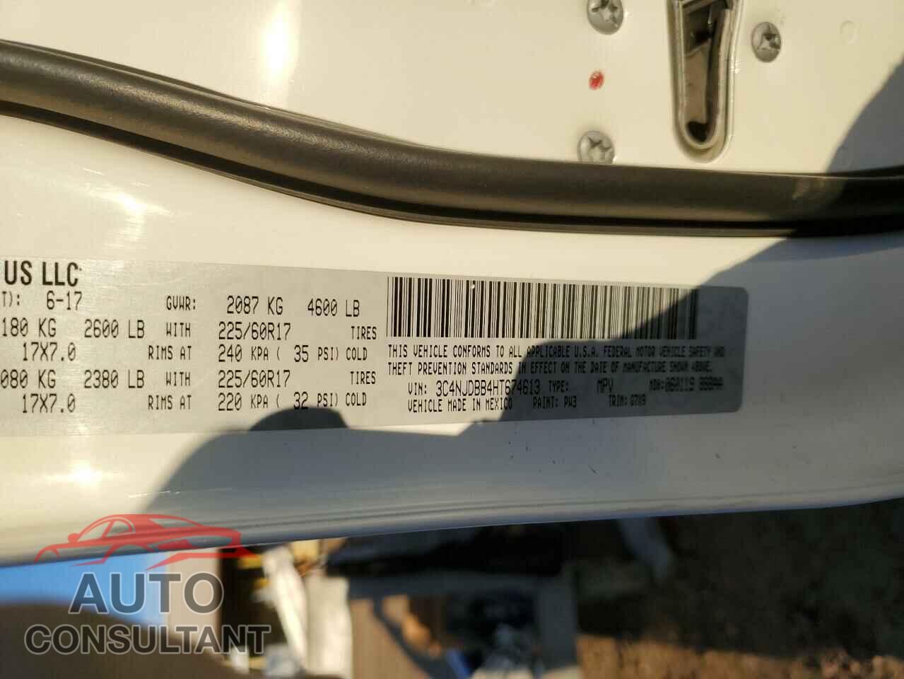 JEEP COMPASS 2017 - 3C4NJDBB4HT674613