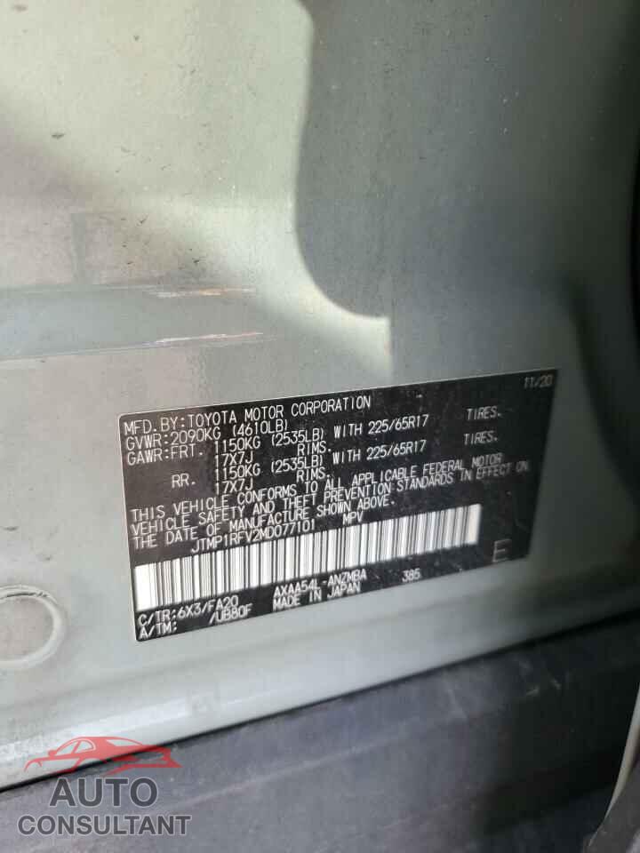 TOYOTA RAV4 2021 - JTMP1RFV2MD077101