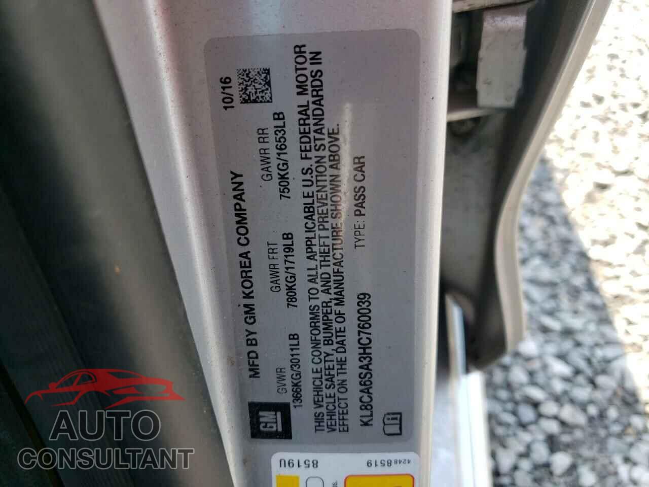 CHEVROLET SPARK 2017 - KL8CA6SA3HC760039