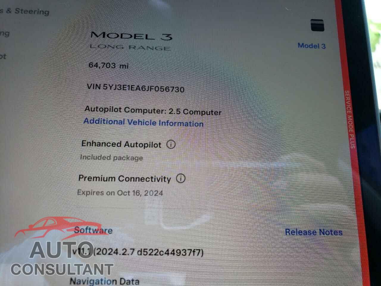 TESLA MODEL 3 2018 - 5YJ3E1EA6JF056730