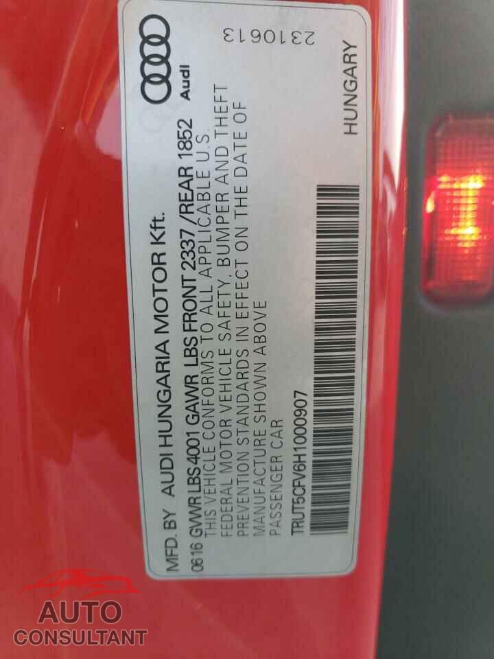 AUDI TT 2017 - TRUT5CFV6H1000907