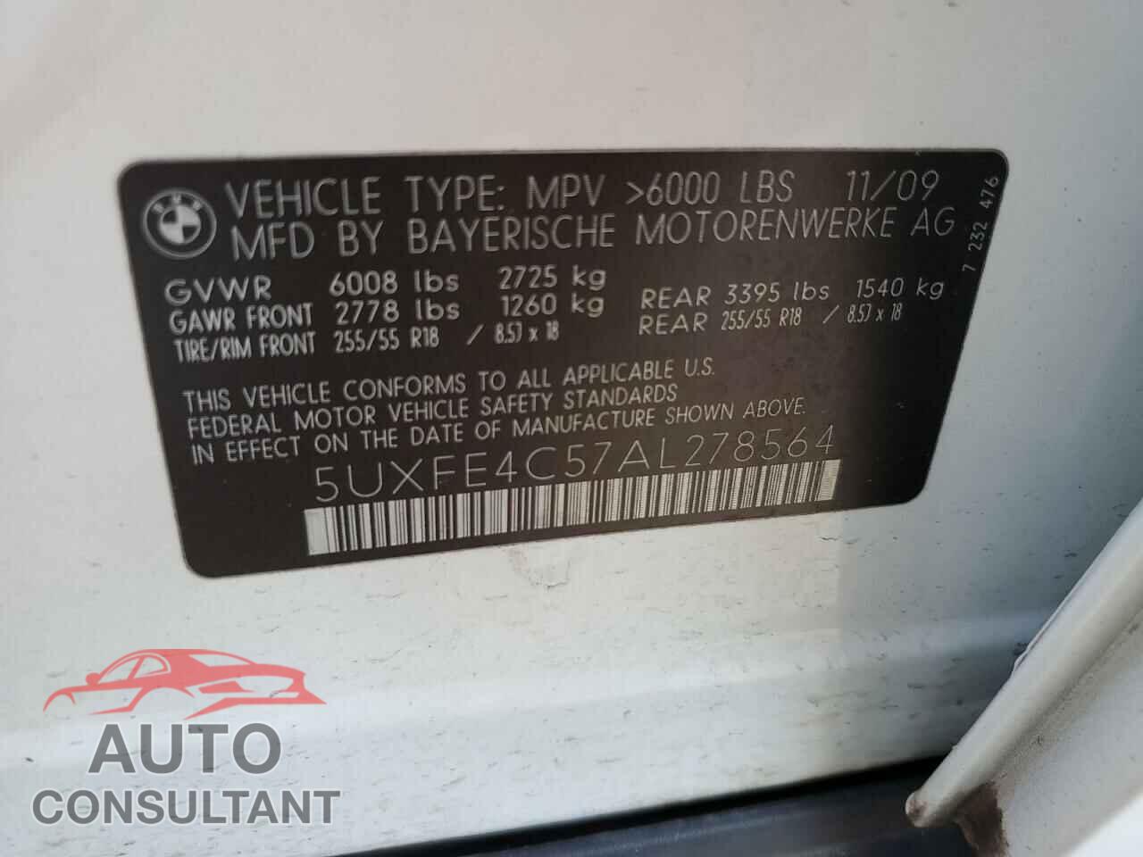 BMW X5 2010 - 5UXFE4C57AL278564