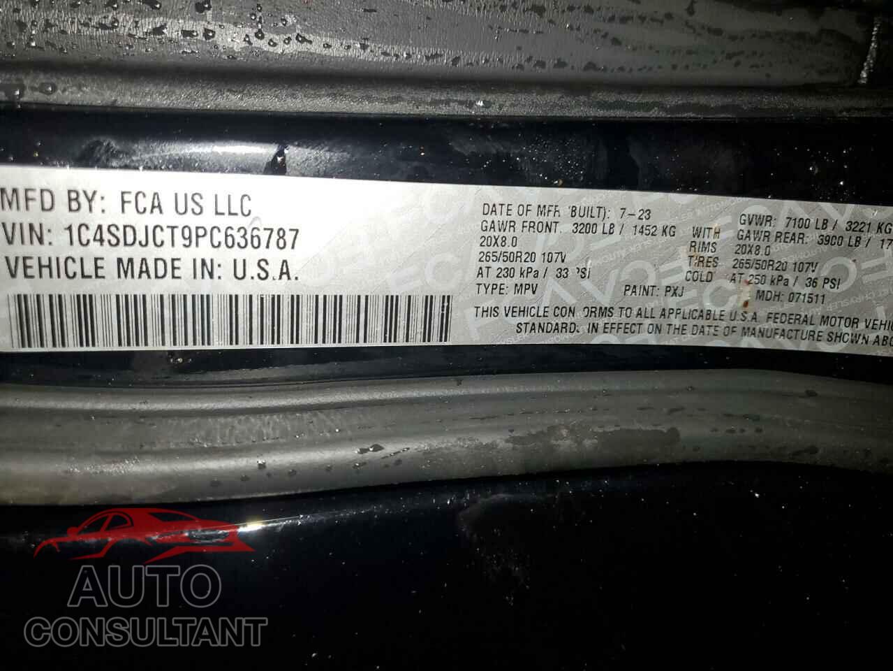 DODGE DURANGO 2023 - 1C4SDJCT9PC636787