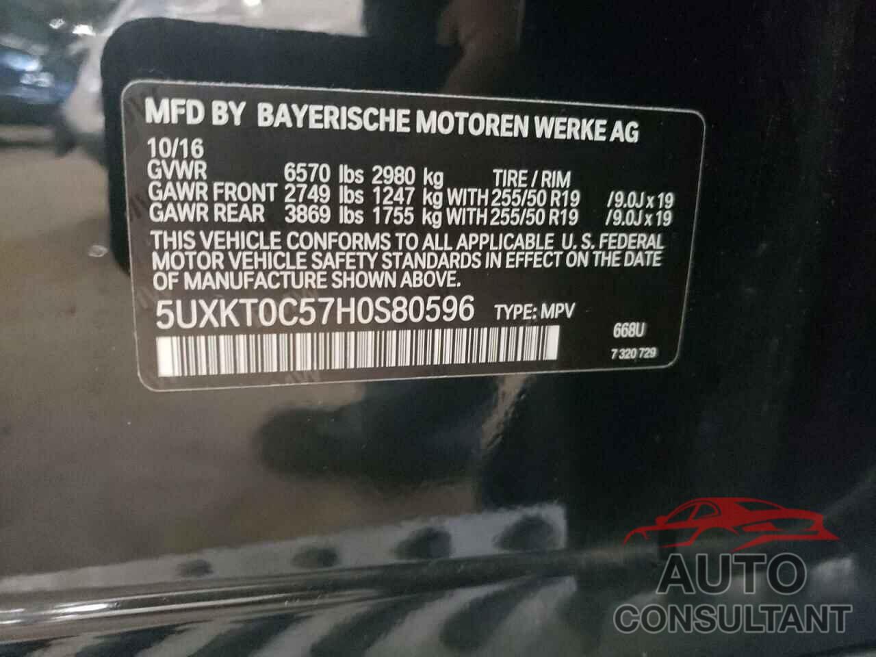 BMW X5 2017 - 5UXKT0C57H0S80596