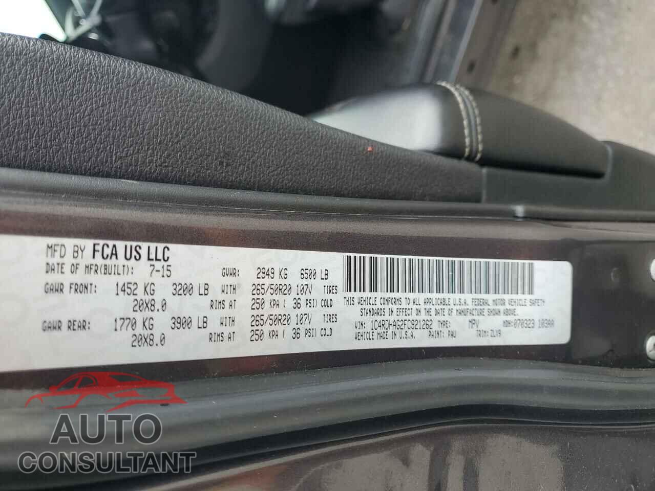 DODGE DURANGO 2015 - 1C4RDHAG2FC921262