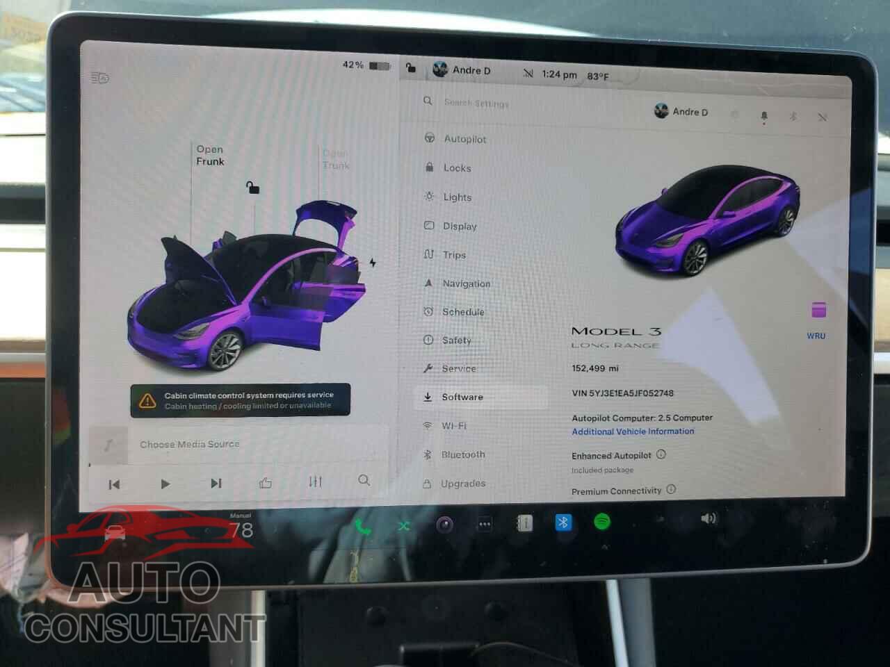 TESLA MODEL 3 2018 - 5YJ3E1EA5JF052748