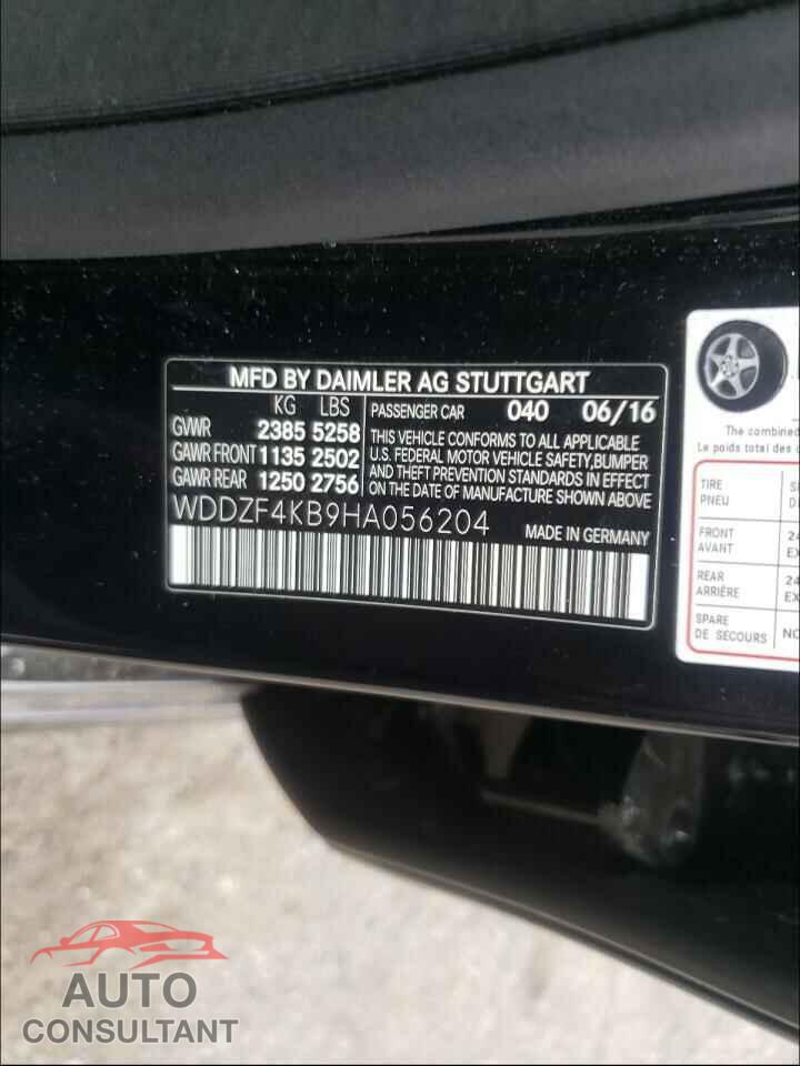 MERCEDES-BENZ E CLASS 2017 - WDDZF4KB9HA056204
