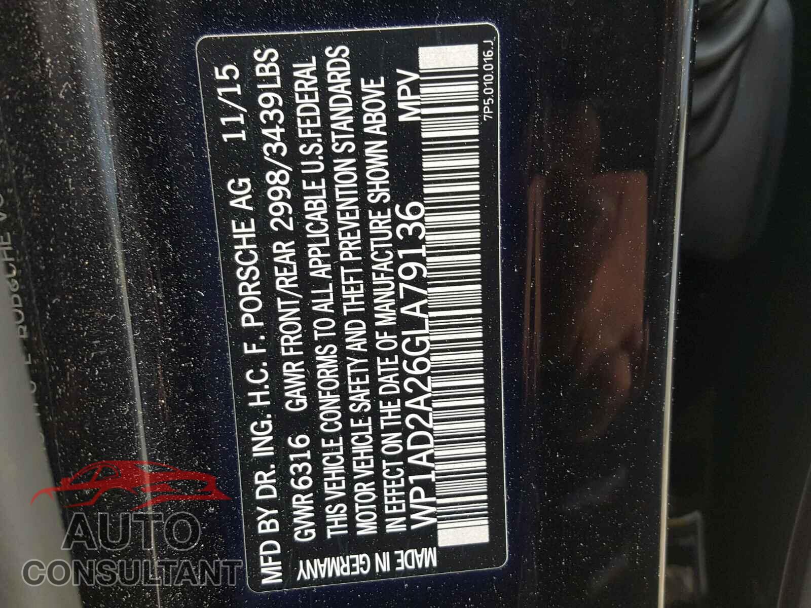 PORSCHE CAYENNE GTS 2016 - WP1AD2A26GLA79136