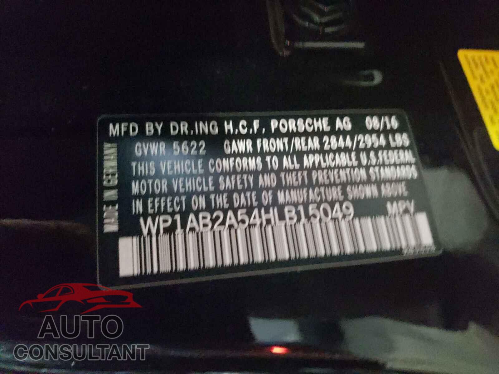 PORSCHE MACAN 2017 - WP1AB2A54HLB15049