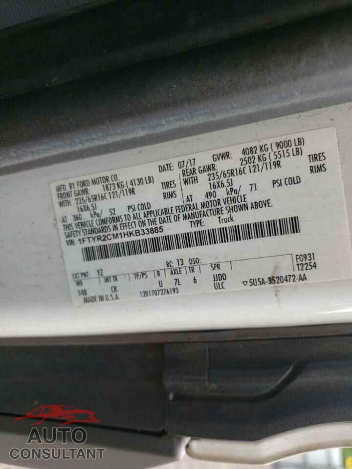 FORD TRANSIT CO 2017 - 1FTYR2CM1HKB33885