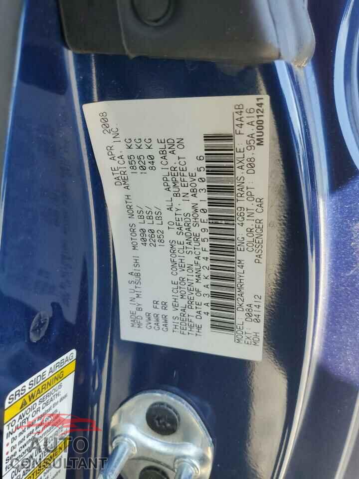MITSUBISHI ECLIPSE 2009 - 4A3AK24F59E013056