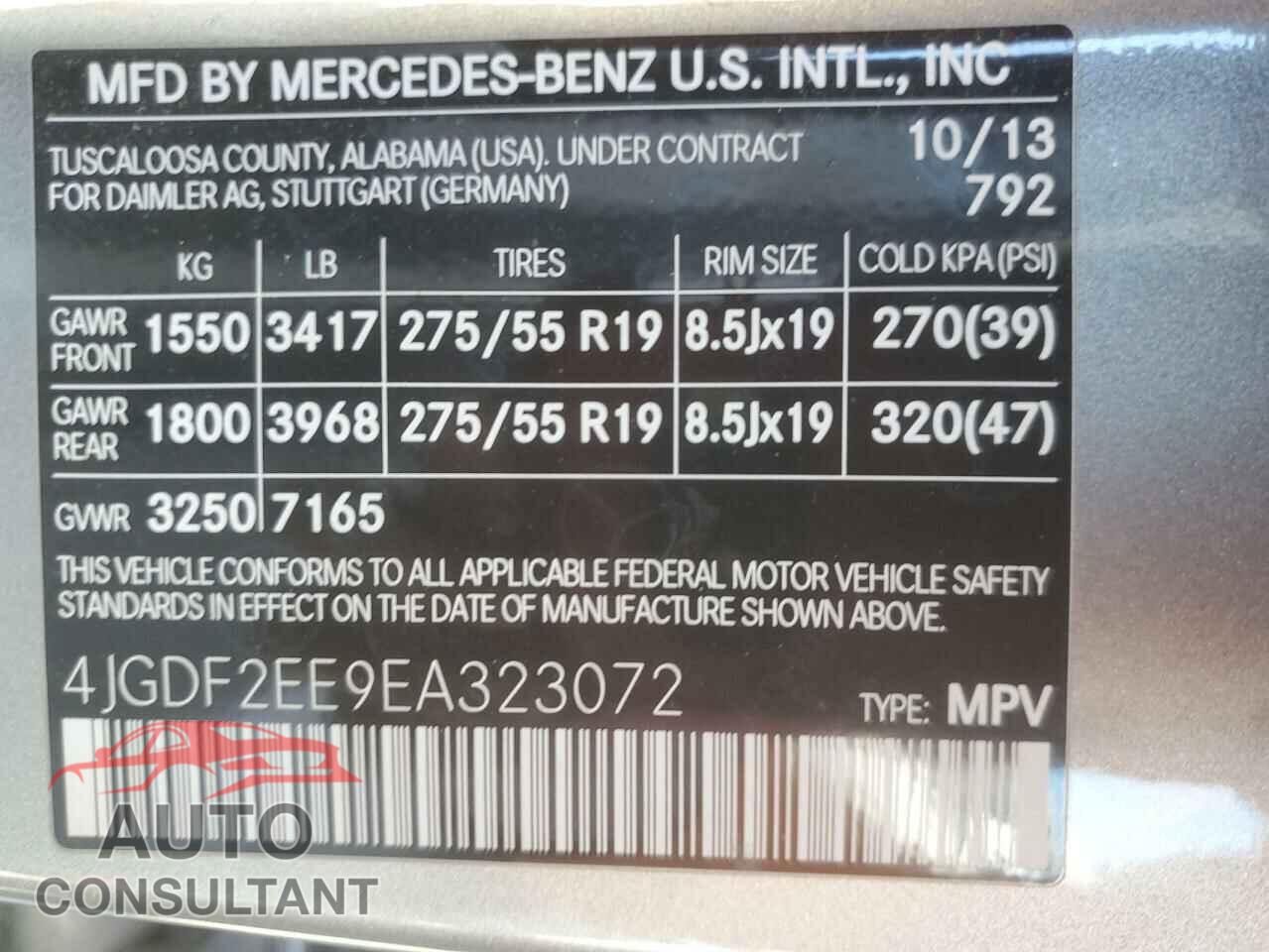MERCEDES-BENZ GL-CLASS 2014 - 4JGDF2EE9EA323072