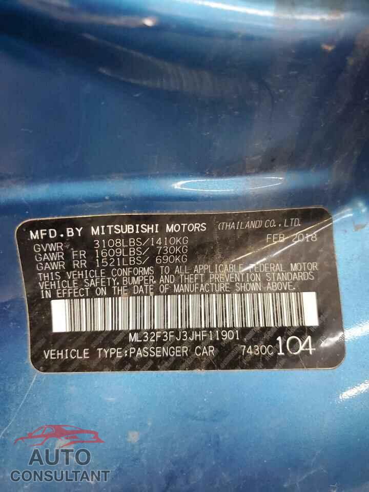 MITSUBISHI MIRAGE 2018 - ML32F3FJ3JHF11901
