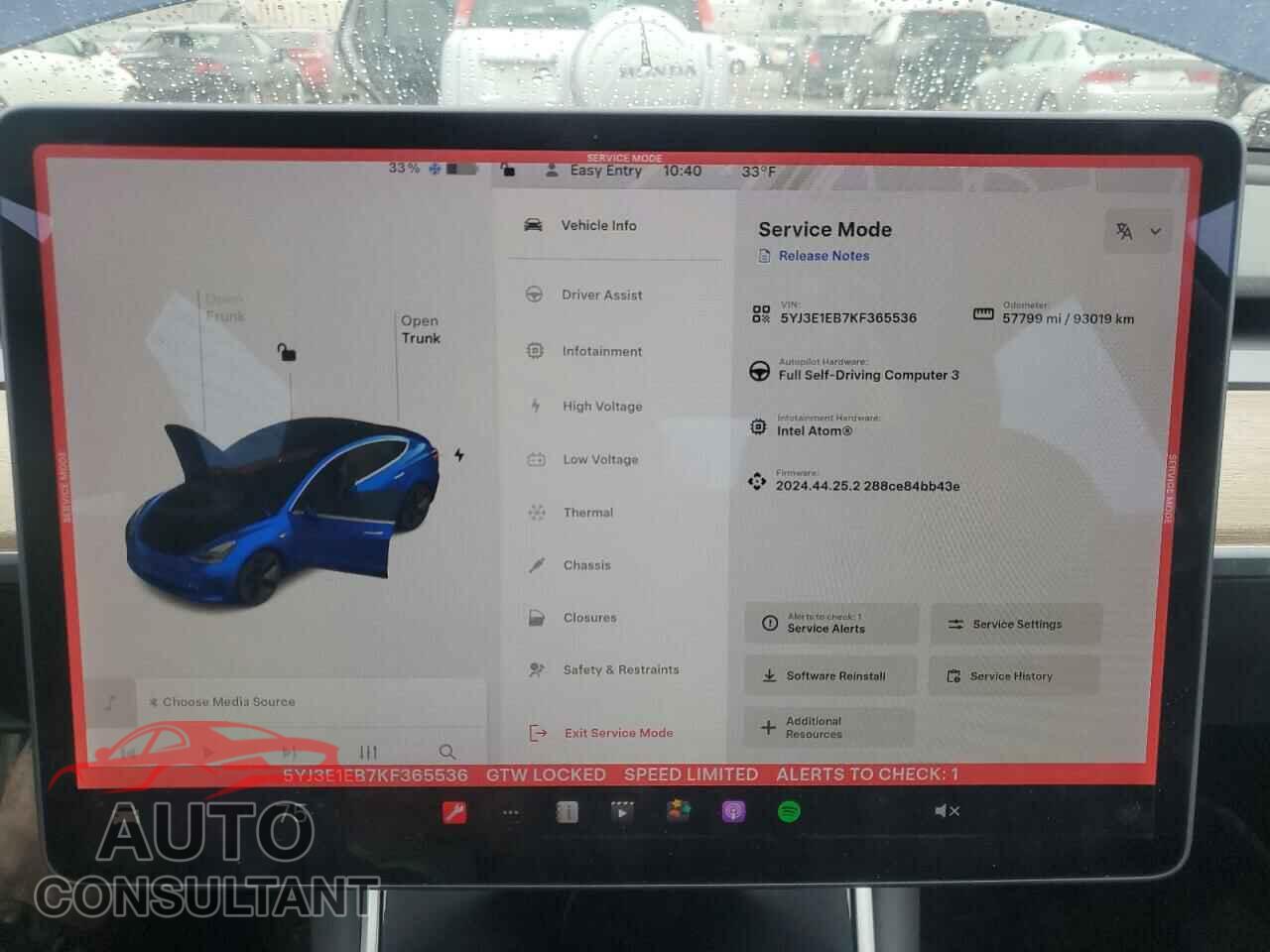 TESLA MODEL 3 2019 - 5YJ3E1EB7KF365536