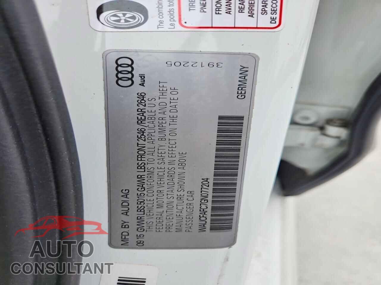 AUDI A6 2016 - WAUCFAFC7GN077204