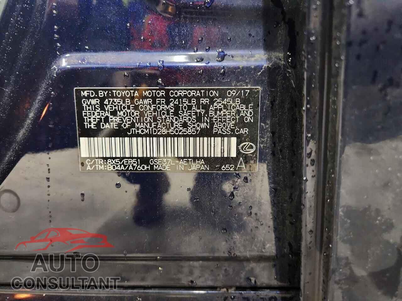 LEXUS IS 2017 - JTHCM1D28H5025857