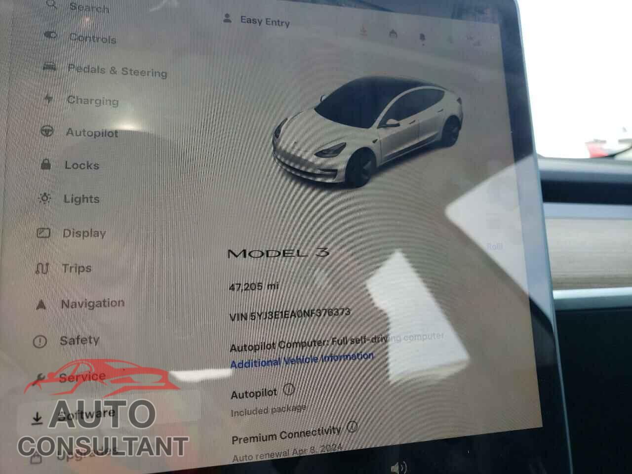 TESLA MODEL 3 2022 - 5YJ3E1EA0NF376373