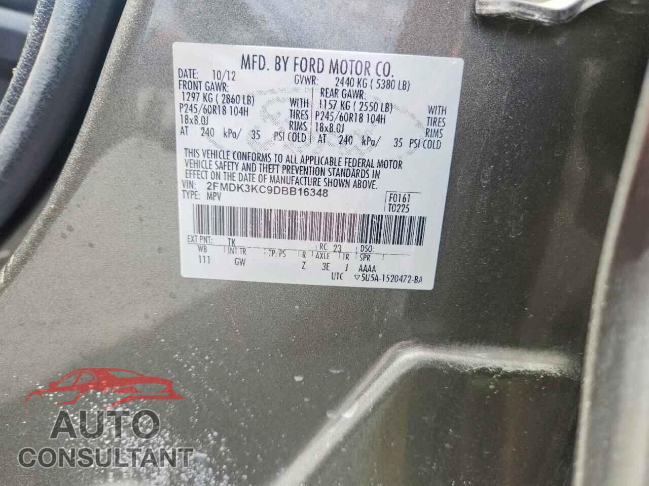 FORD EDGE 2013 - 2FMDK3KC9DBB16348