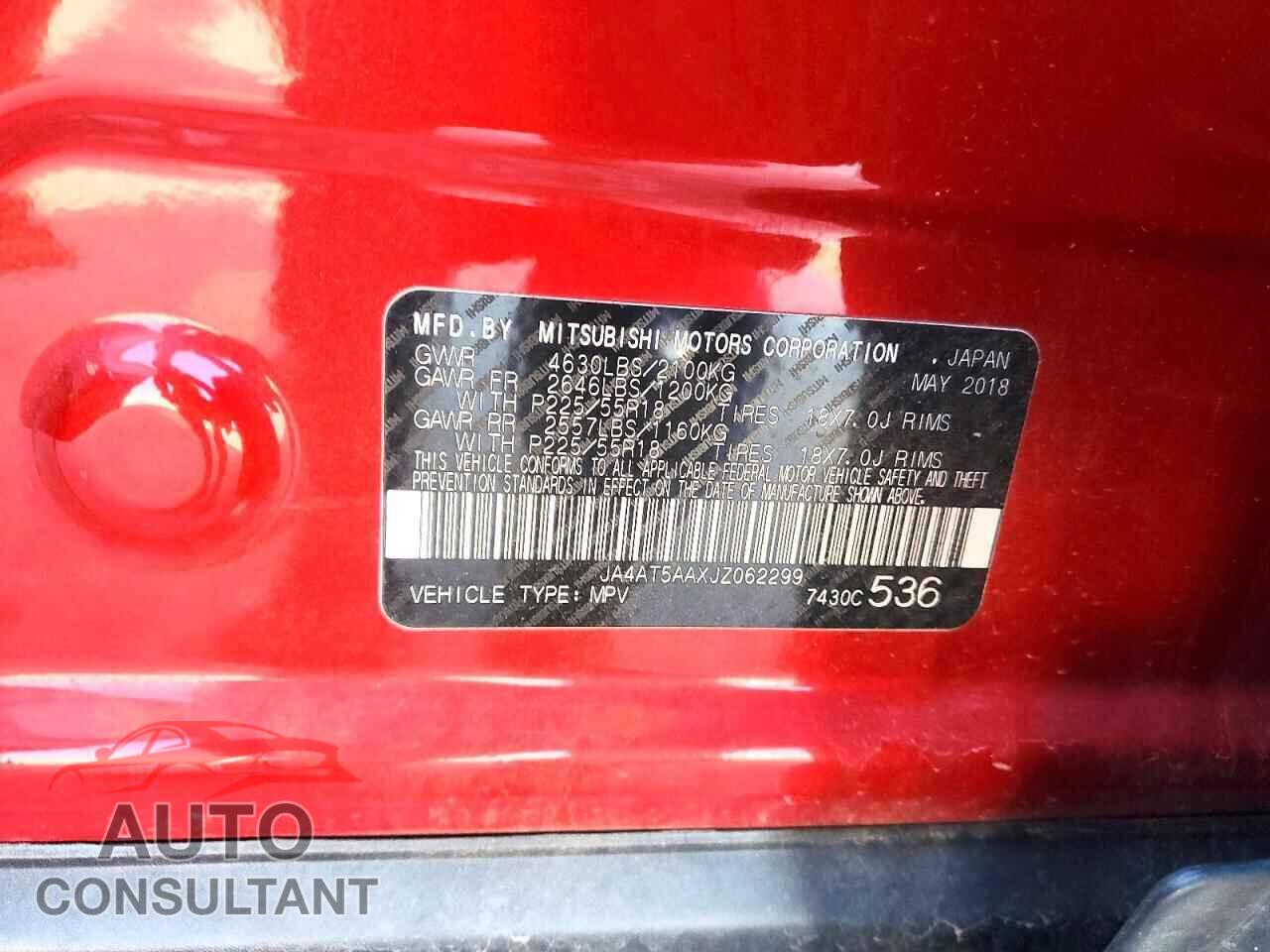 MITSUBISHI ECLIPSE 2018 - JA4AT5AAXJZ062299