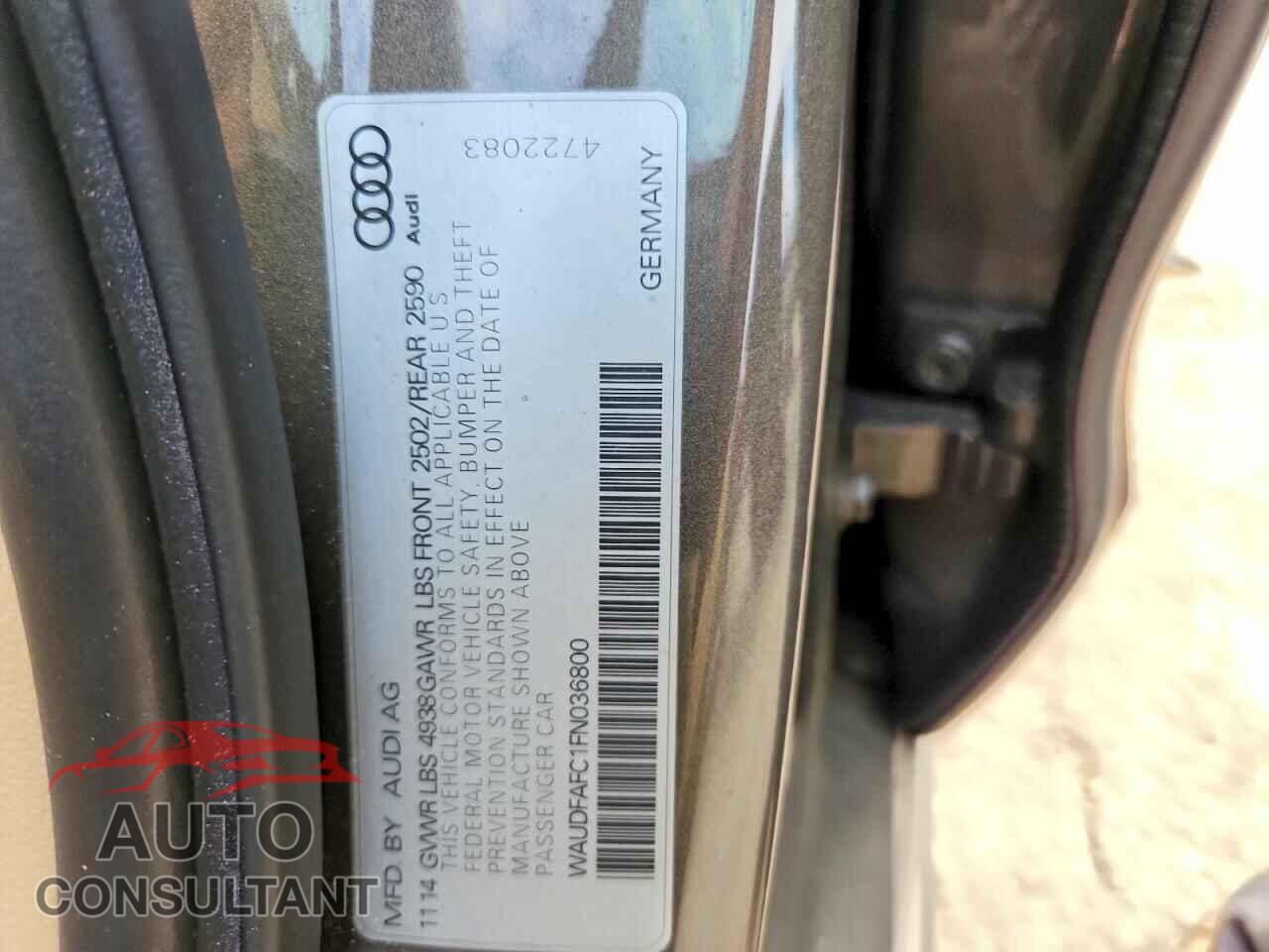 AUDI A6 2015 - WAUDFAFC1FN036800