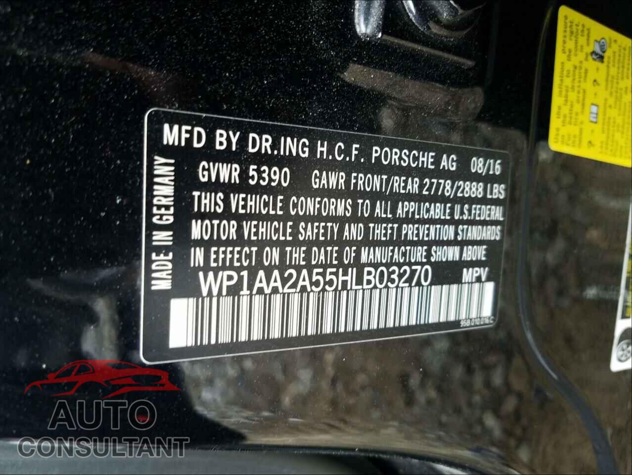 PORSCHE MACAN 2017 - WP1AA2A55HLB03270