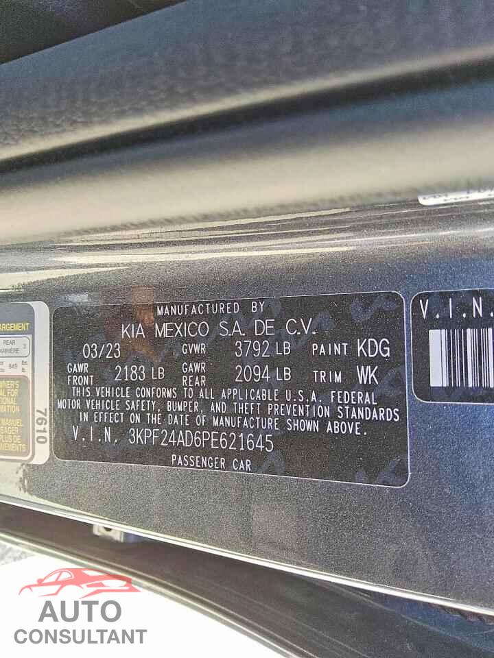 KIA FORTE 2023 - 3KPF24AD6PE621645