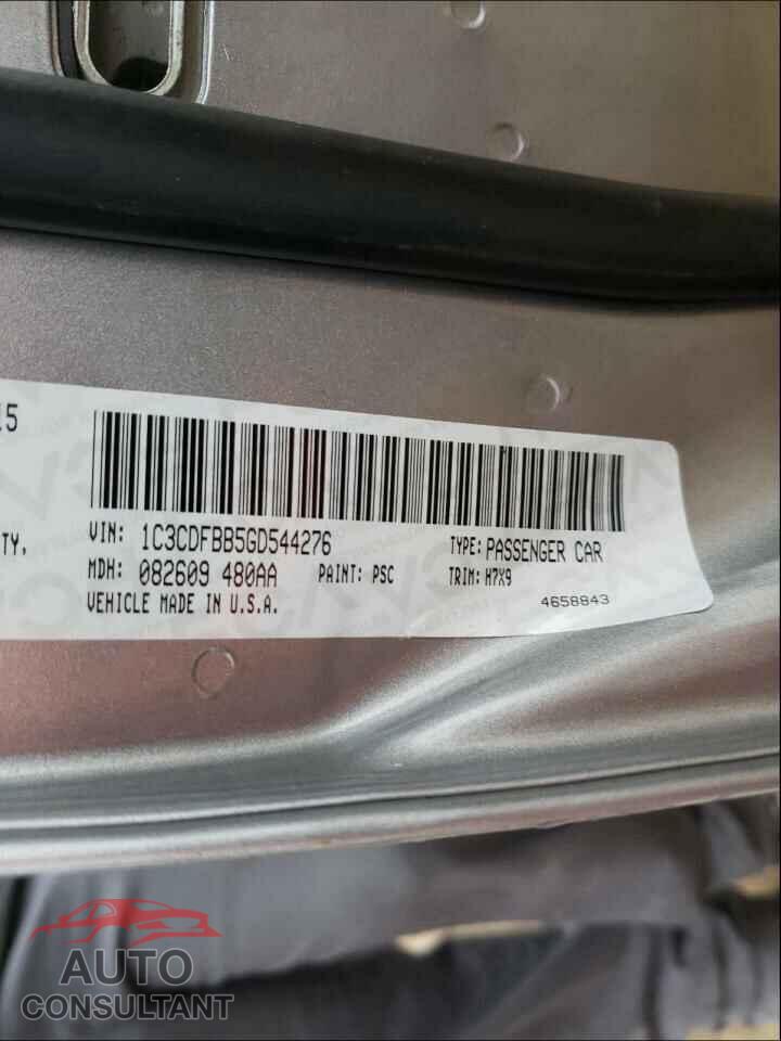 DODGE DART 2016 - 1C3CDFBB5GD544276
