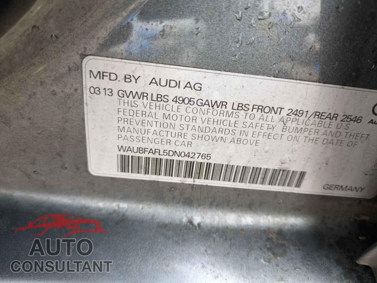 AUDI A4 2013 - WAUBFAFL5DN042765