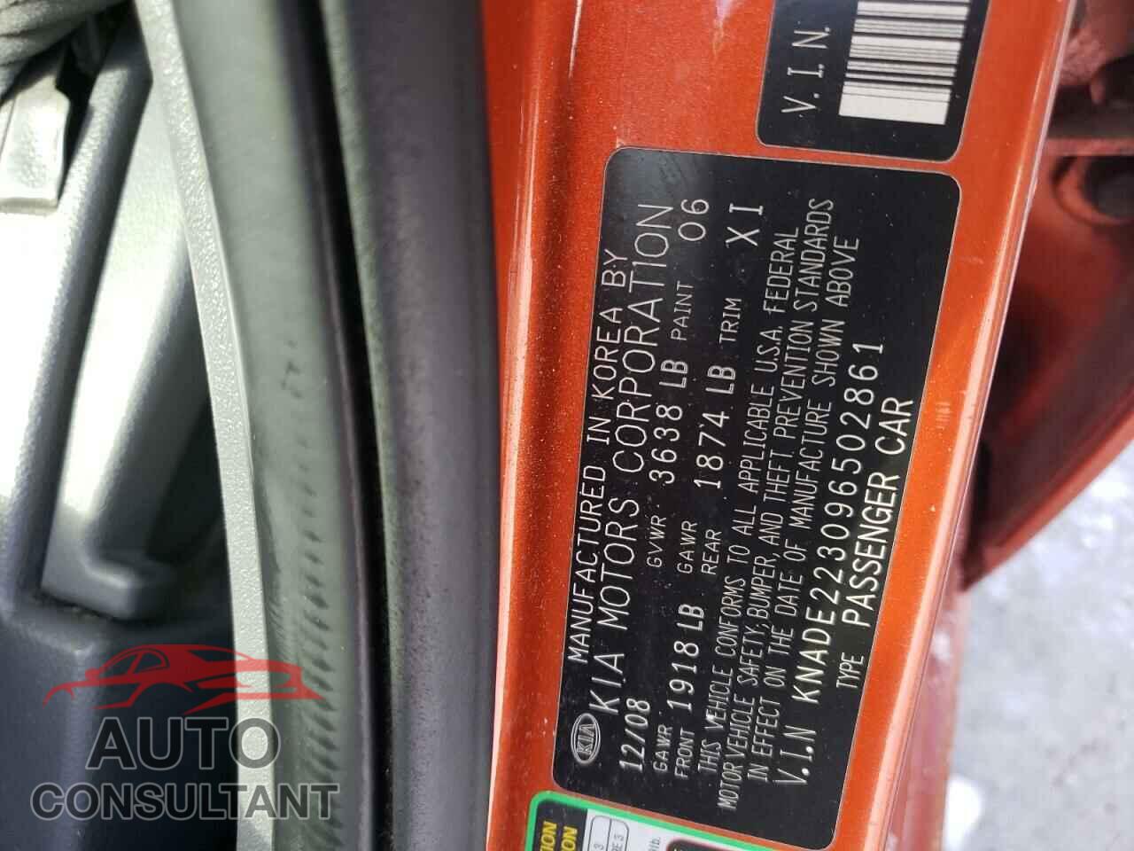 KIA RIO 2009 - KNADE223096502861