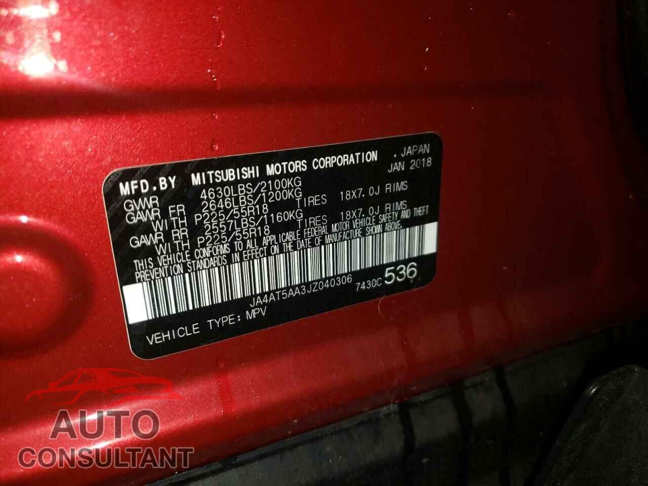 MITSUBISHI ECLIPSE 2018 - JA4AT5AA3JZ040306