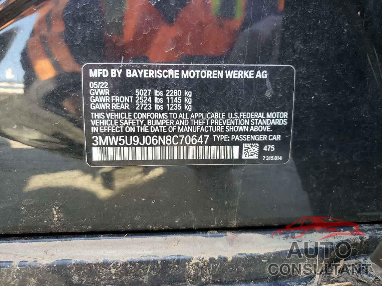 BMW M3 2022 - 3MW5U9J06N8C70647