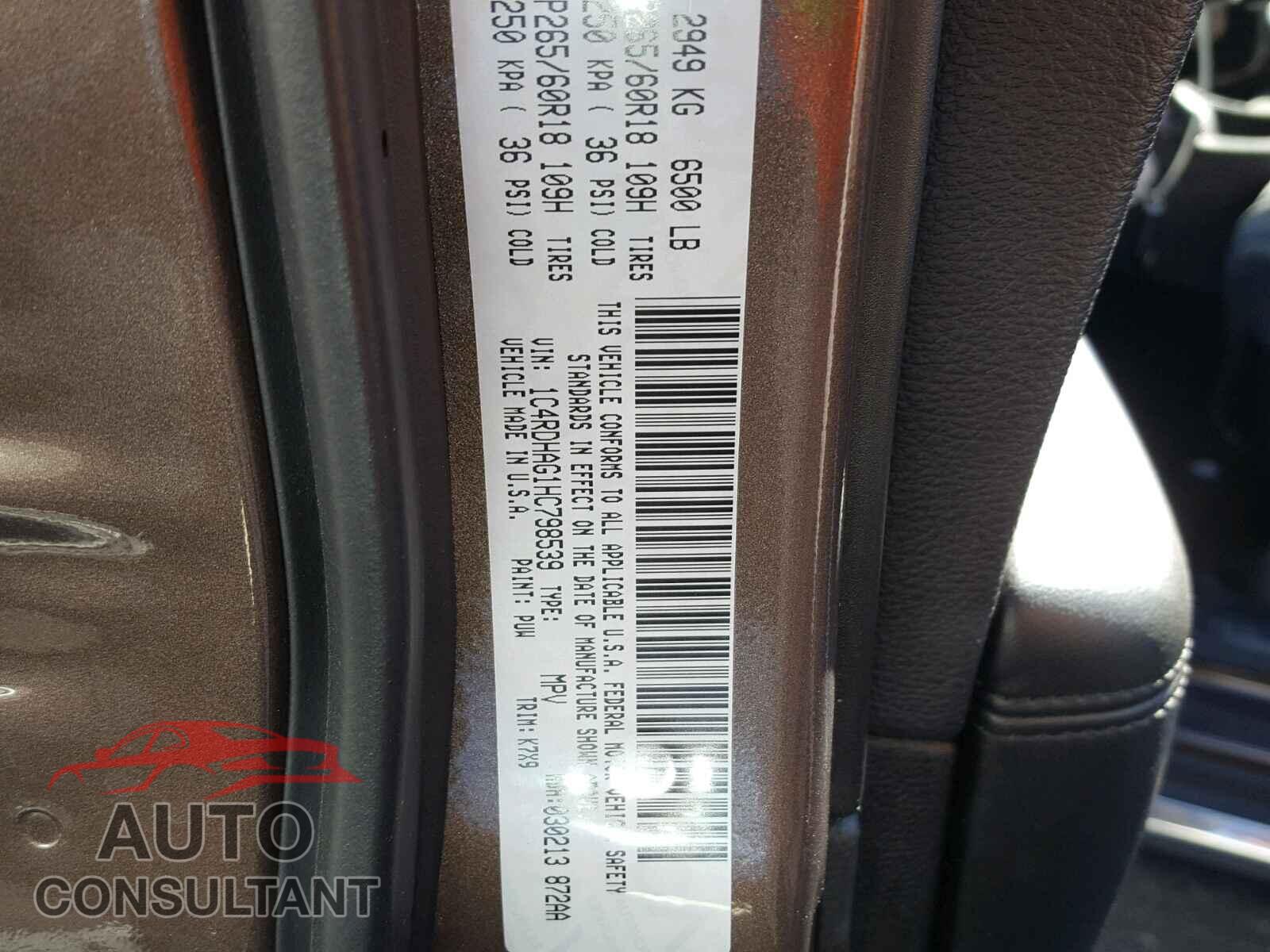 DODGE DURANGO SXT 2017 - 1C4RDHAG1HC798539