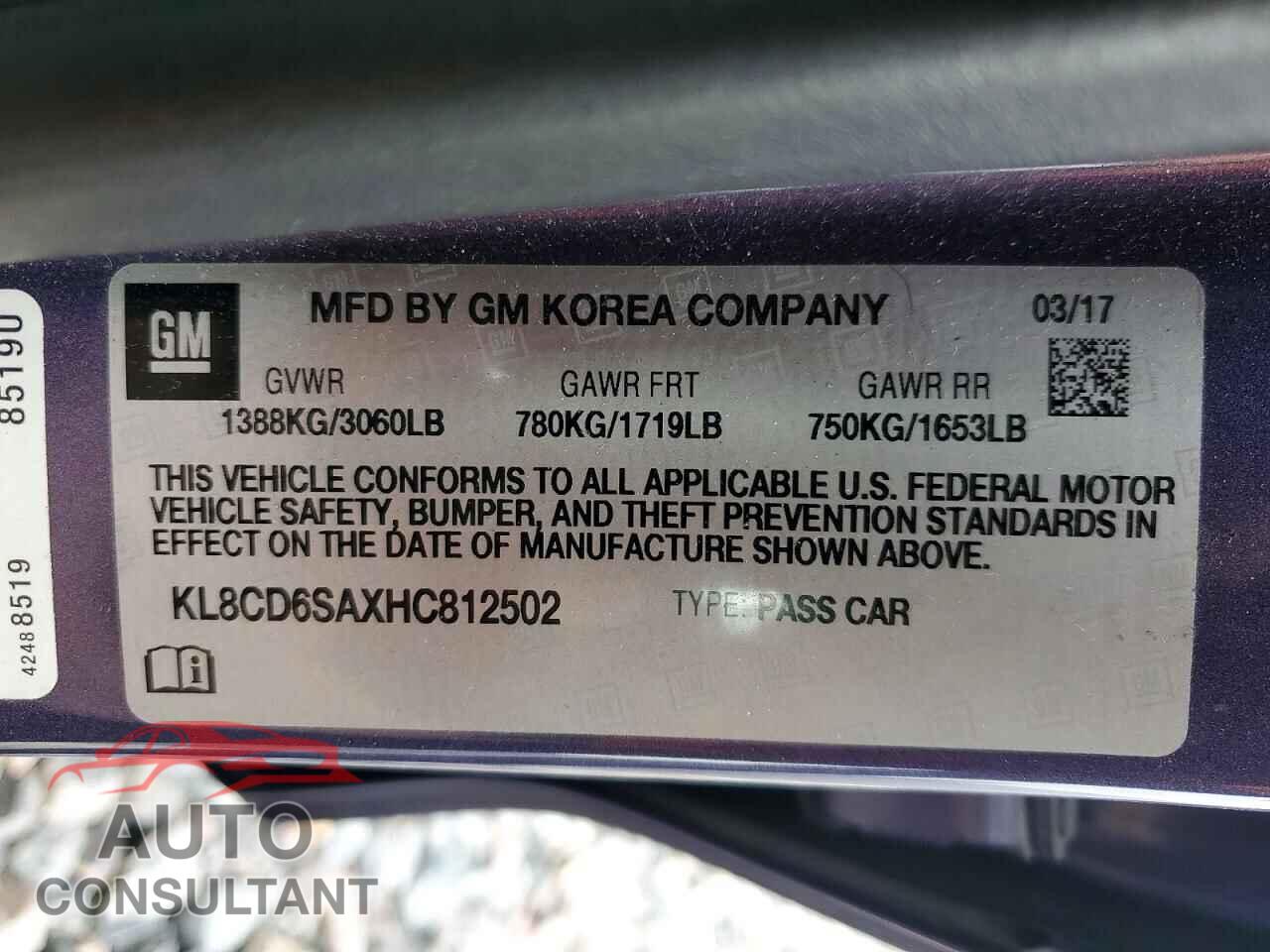CHEVROLET SPARK 2017 - KL8CD6SAXHC812502