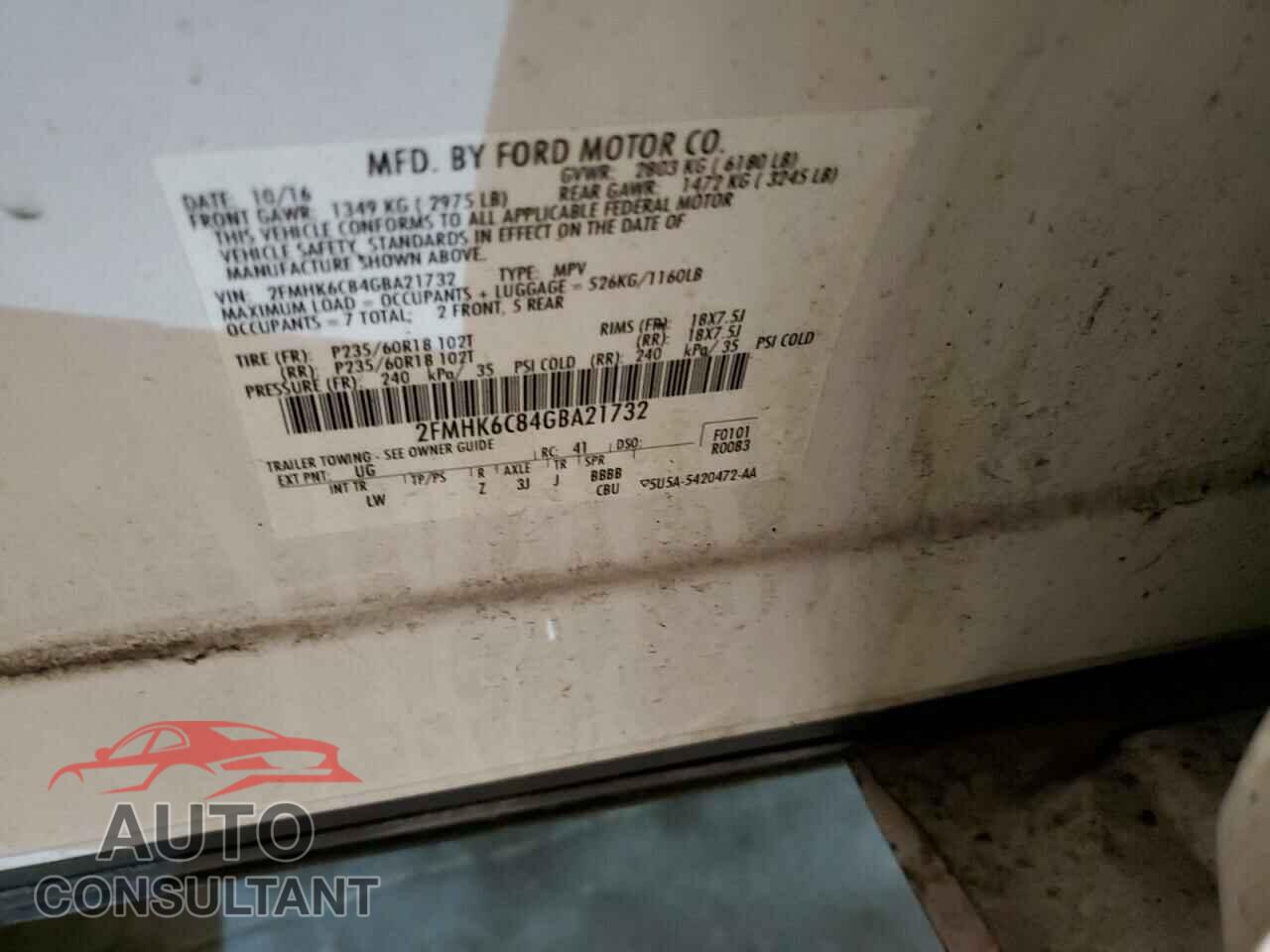 FORD FLEX 2016 - 2FMHK6C84GBA21732