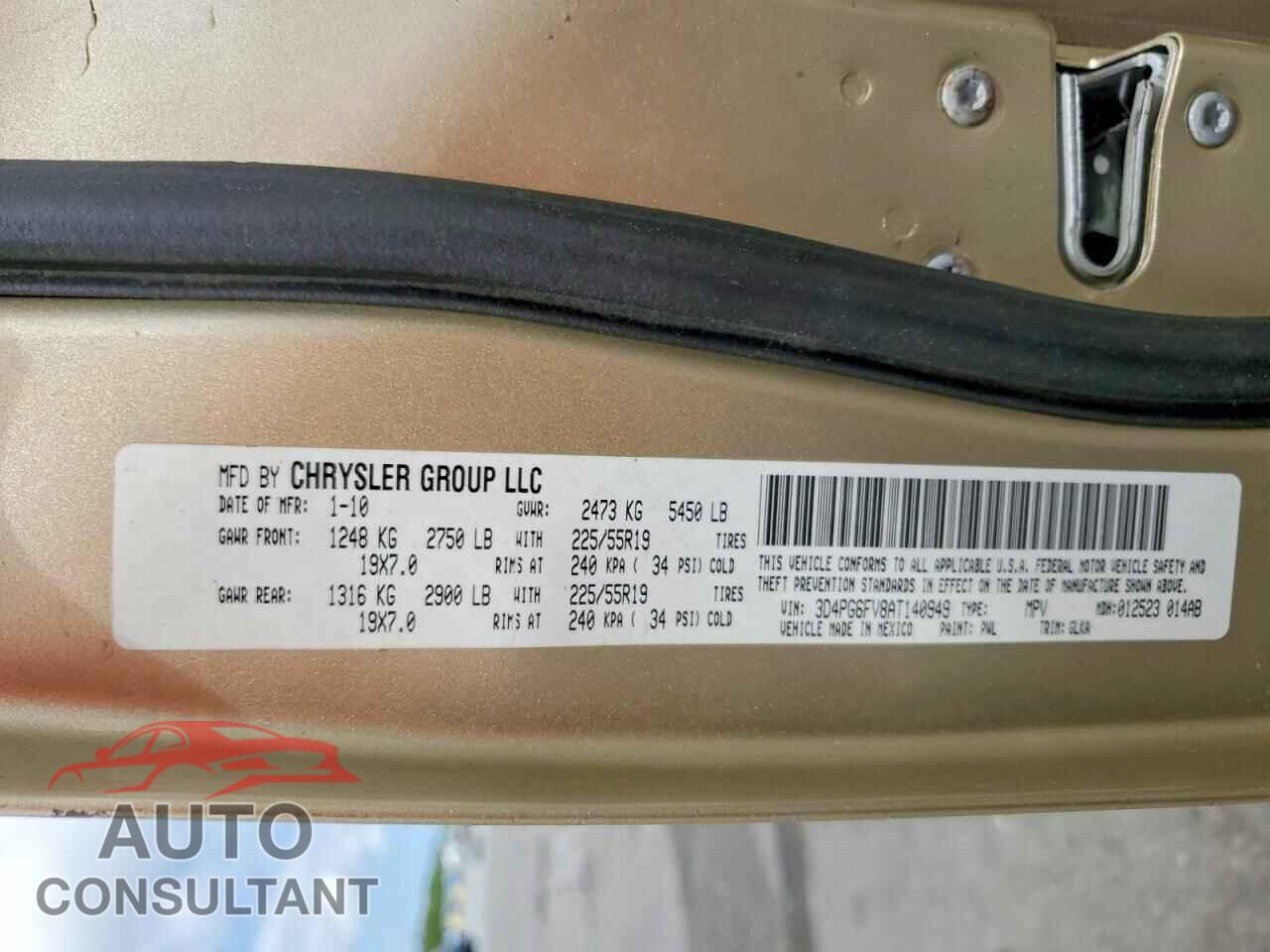 DODGE JOURNEY 2010 - 3D4PG6FV8AT140949