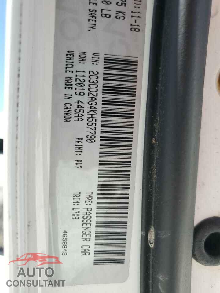 DODGE CHALLENGER 2019 - 2C3CDZAG4KH557790