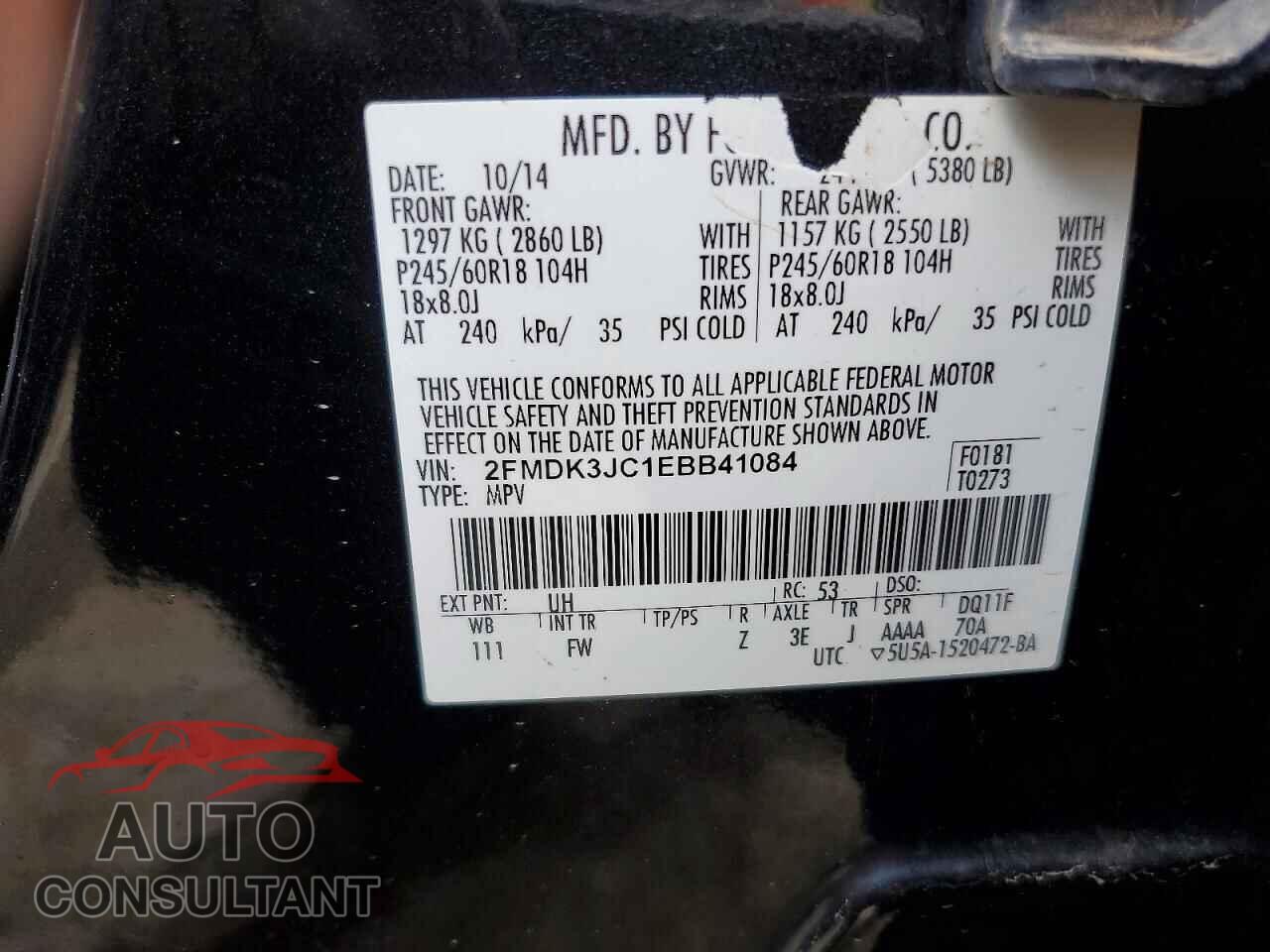 FORD EDGE 2014 - 2FMDK3JC1EBB41084