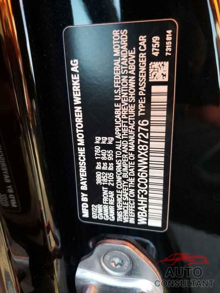 BMW Z4 2022 - WBAHF3C06NWX87276