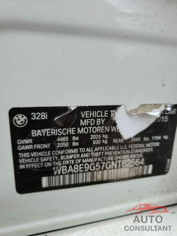 BMW 3 SERIES 2016 - WBA8E9G57GNT82564
